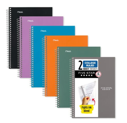 Five Star College Rule Spiral Notebook