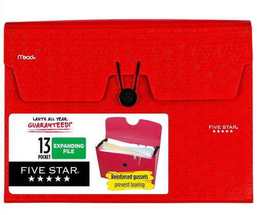 Five Star Zipper File Folder