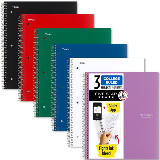 Five Star College Rule Spiral Notebook