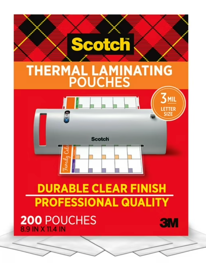 Scotch Thermal Laminating Pouches / 200 Ct
