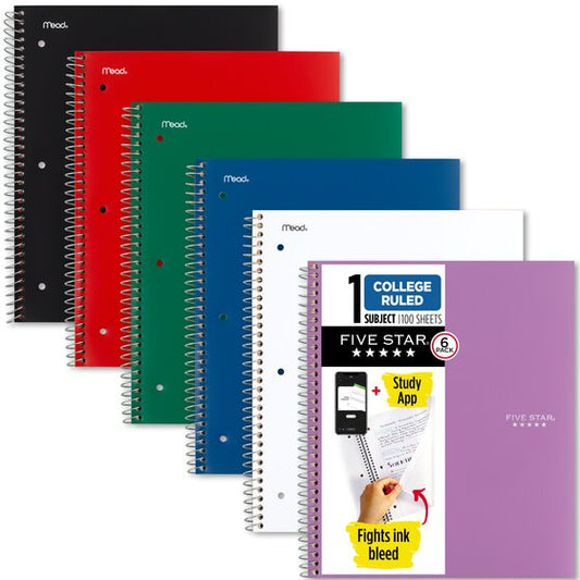 Five Star College Rule Spiral Notebook